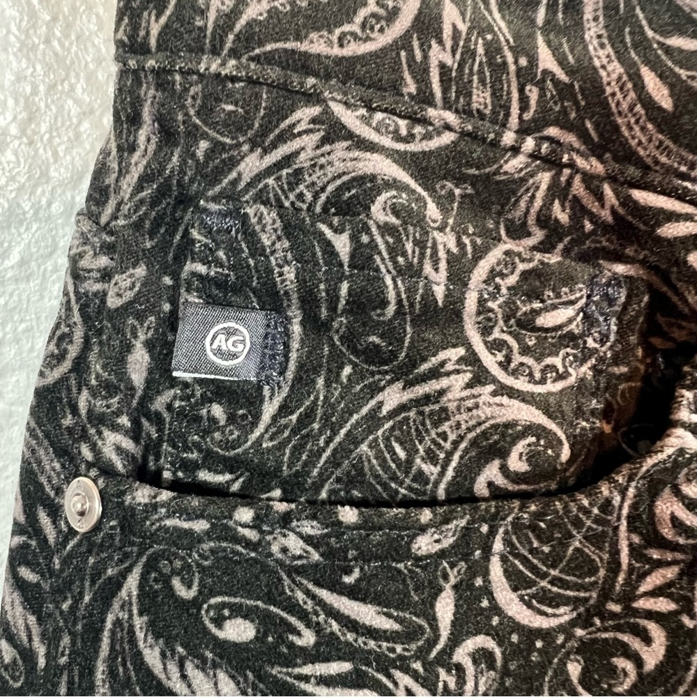 ANTHROPOLOGIE AG Adriano Goldschmied Velvet Paisley High Rise Stevie Ankle Pants - Picture 5 of 14
